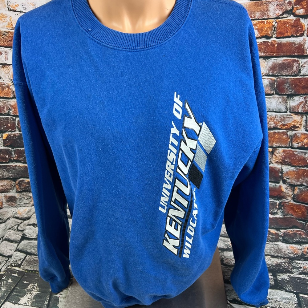 Vtg 90s University Of Kentucky Wildcats Blue Sweatshirt Sz L